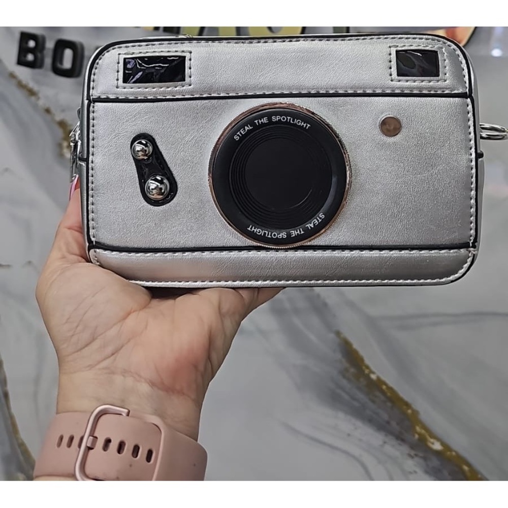 Camera Design Crossbody Bag with strap